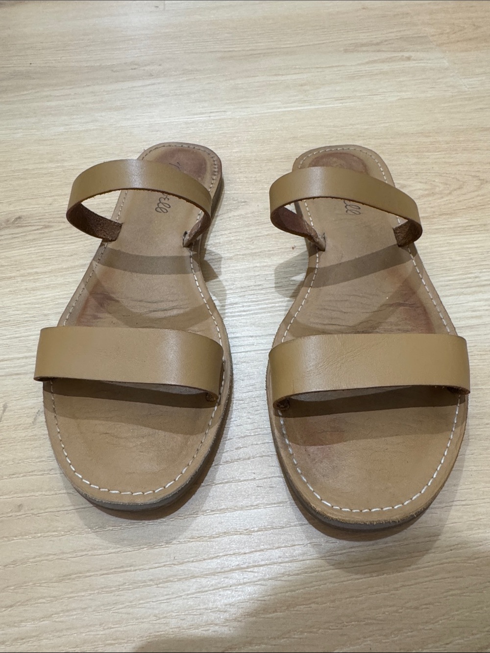 Madewell Boardwalk Double-Strap Slide Sandal in Leather | Sz 7.5